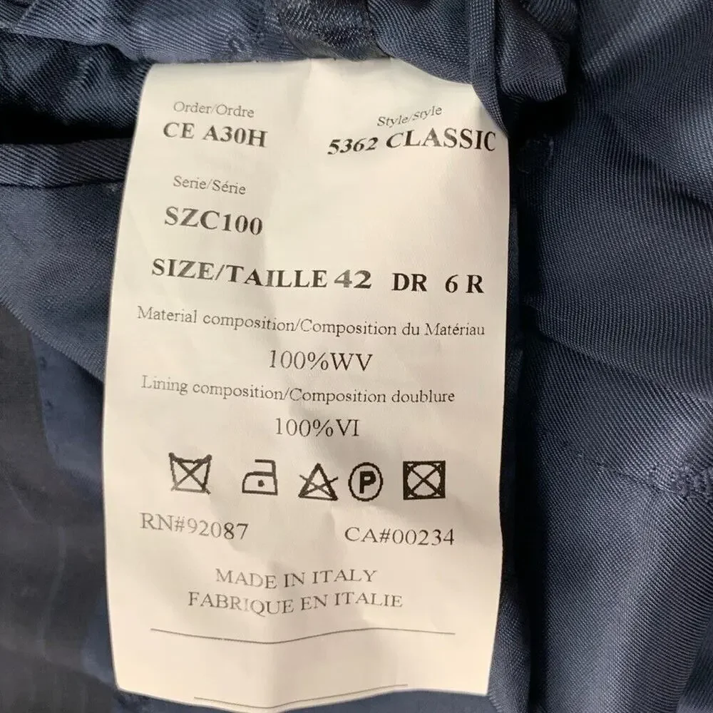 Ermenegildo Zegna Blazer Mens 42 Indigo Pinstripe 5362 Classic Saks Fifth Avenue